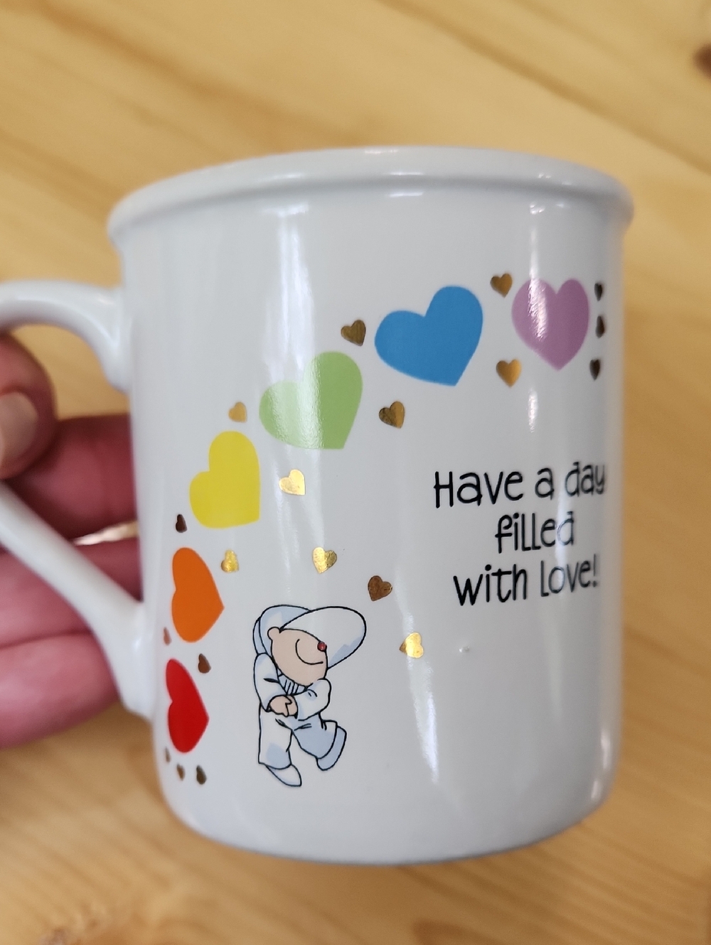 VTG 1983 Hallmark Mug Mates Coffee Cup With Coaster Lid Have A Rainbow Day Japan - Picture 13 of 13